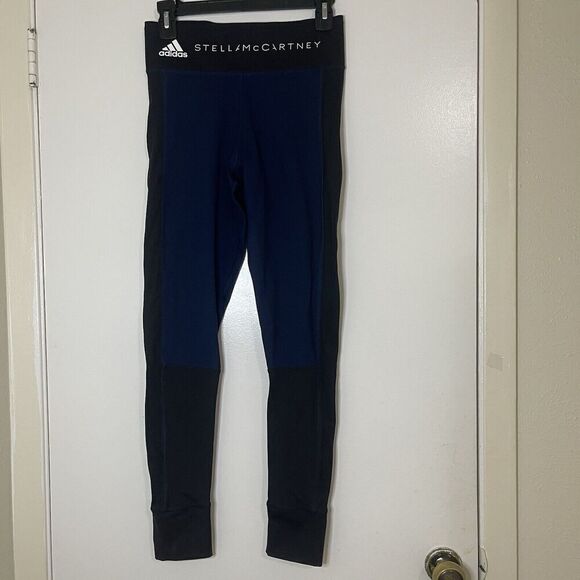 Stella McCartney Navy black colorblock 7/8 workout leggings size small - Picture 1 of 5